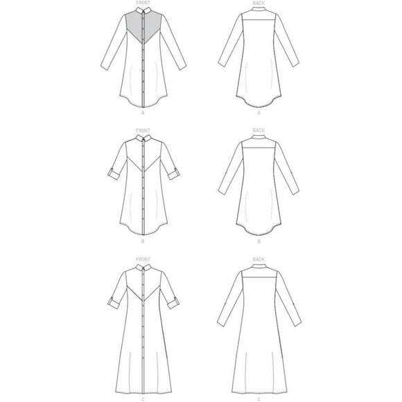 McCalls Sewing Pattern M8086 Dresses Semi Fitted Button Front Size 6-14 - Picture 3 of 5